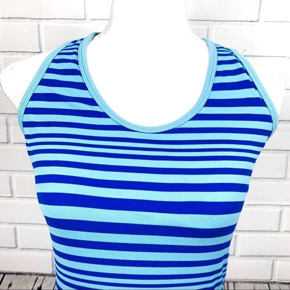 10/$25🦋 Athleta Blue Striped Racerback Tank - Size Small - Picture 2 of 8